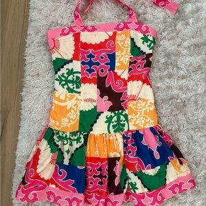 Agua Bendita Pink and White Dress